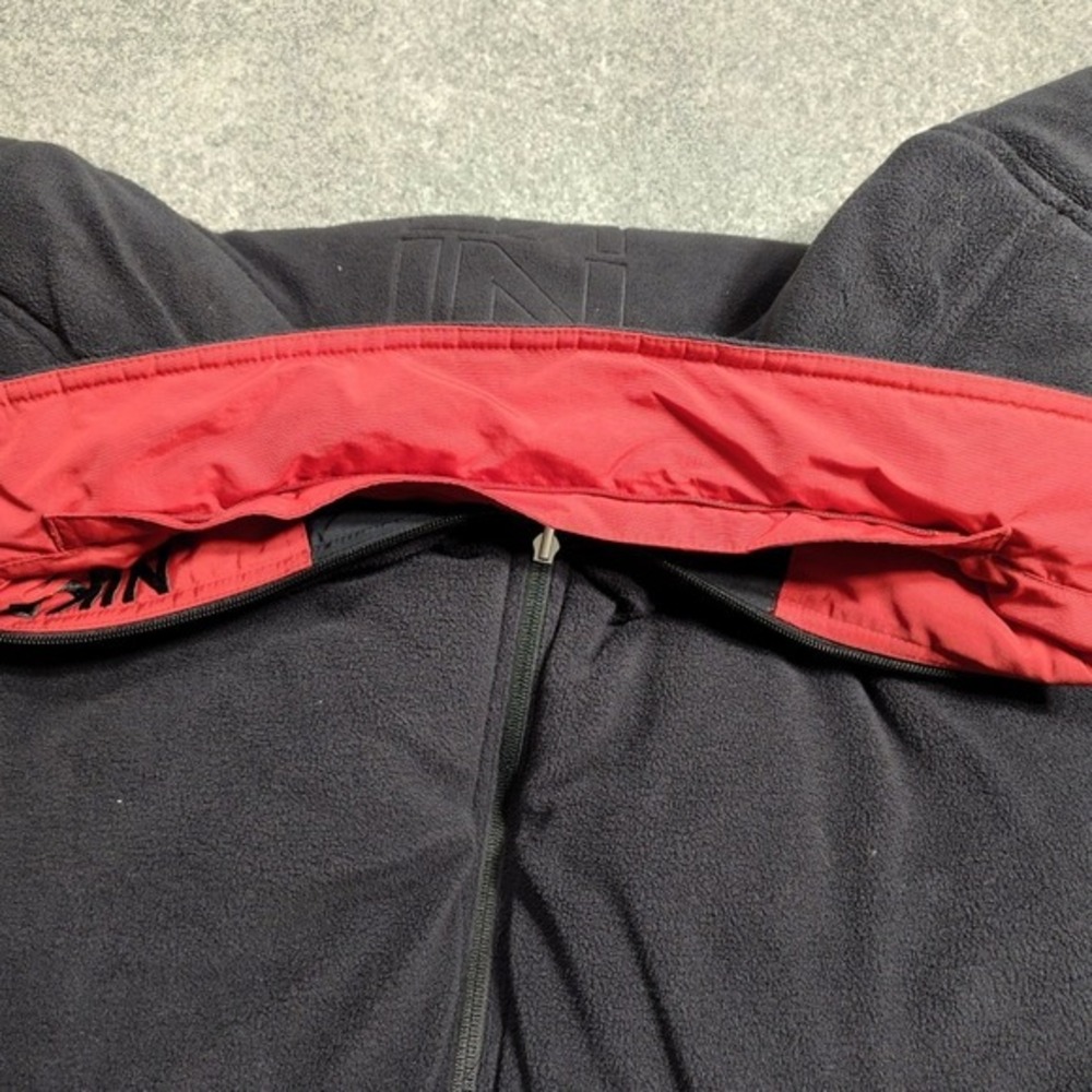 Nike Reversible Red Black Fleece Track Jacket Men's‎ Large Zip Up - Picture 11 of 15